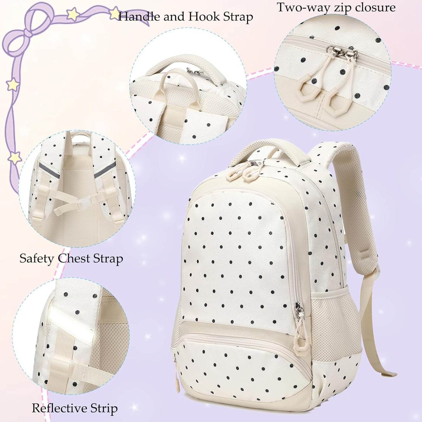Girls Backpack for Elementary Unicorn Backpack Kids Backpack School Bookbag for Girls 3 in 1 Set Back to School