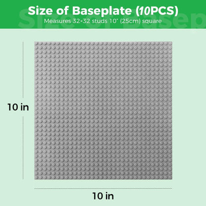 Classic Baseplates Building Plates-10" x 10" Building Boards,100% Compatible with All Major Brands and Activity Table, Creative Platforms Mats for Toy Bricks (Sand, 8 Pack)
