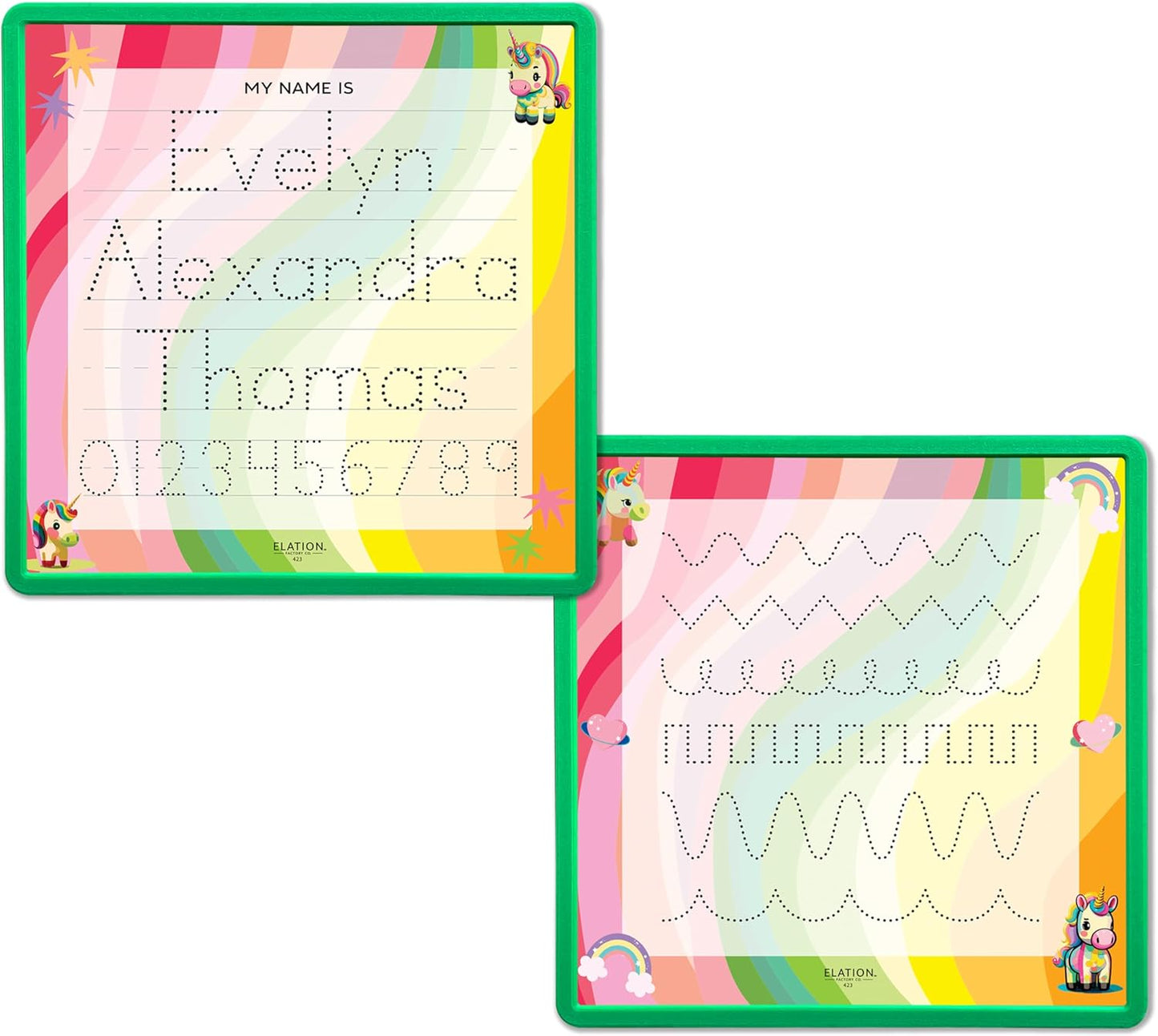 Kid's Name Tracing Board | Dry Erase Letter Tracing | Reusable Name Alphabet Tracing| Number Tracing | Personalized | Baby Unicorn Theme