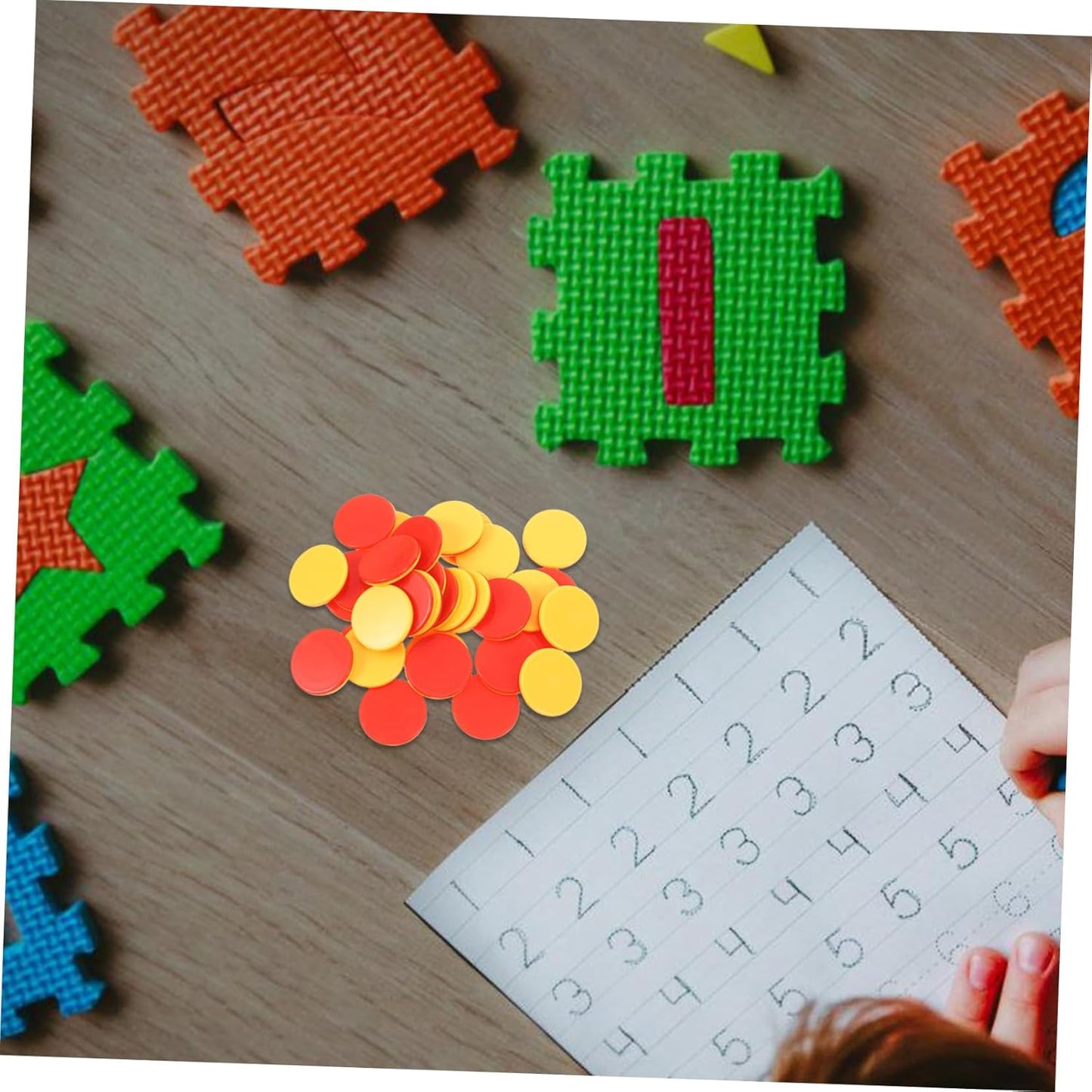 100pcs Math Counting Chips Two Round Disks for Sorting and Learning for Classroom Activities and Home Education Math Skills Fun and Engaging Play