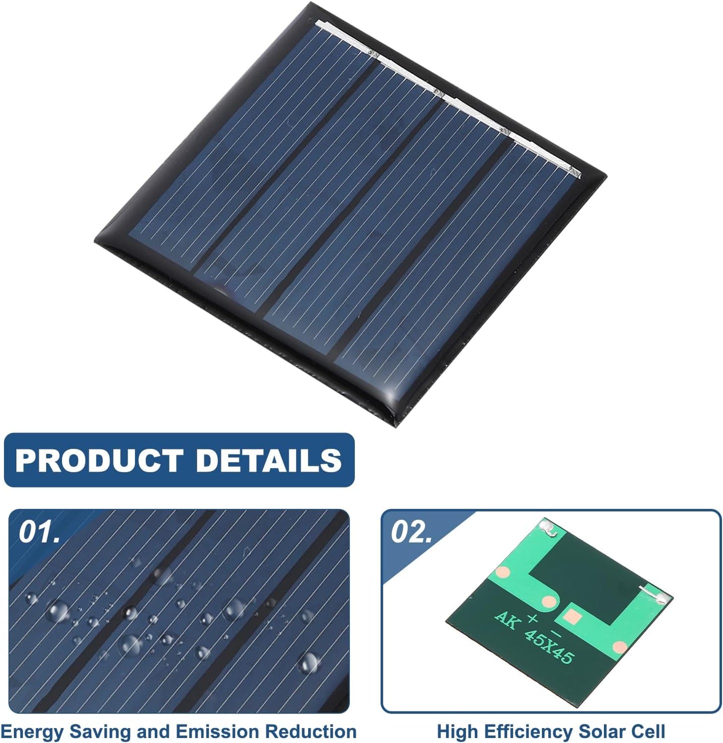 MECCANIXITY 8PCS 1.5V 0.09W 0.06A Mini Solar Panels for Solar Power, Small Solar Photovoltaic Cells Charge DIY Electric Toy Materials Solar System Kits, 1.18" x 1.18"