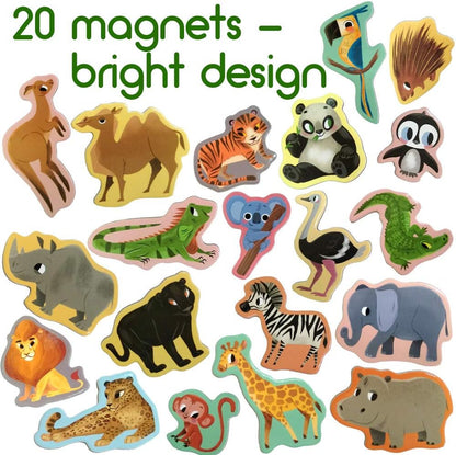 25 Fridge Magnets for Toddlers - Birds Photo Kids Magnets for Refrigerator – Real Magnetic Animals for Children – Big Realistic Magnet for Kids - Learning Toy Set - Baby Educational Gift