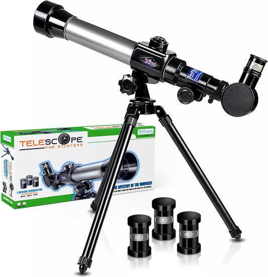 ArtCreativity Kids Telescope for Beginners with Tripod & 3 Eyepieces, Easy Setup STEM Astronomy Toy, Fun Educational Science Gift for Boys & Girls Ages 3+