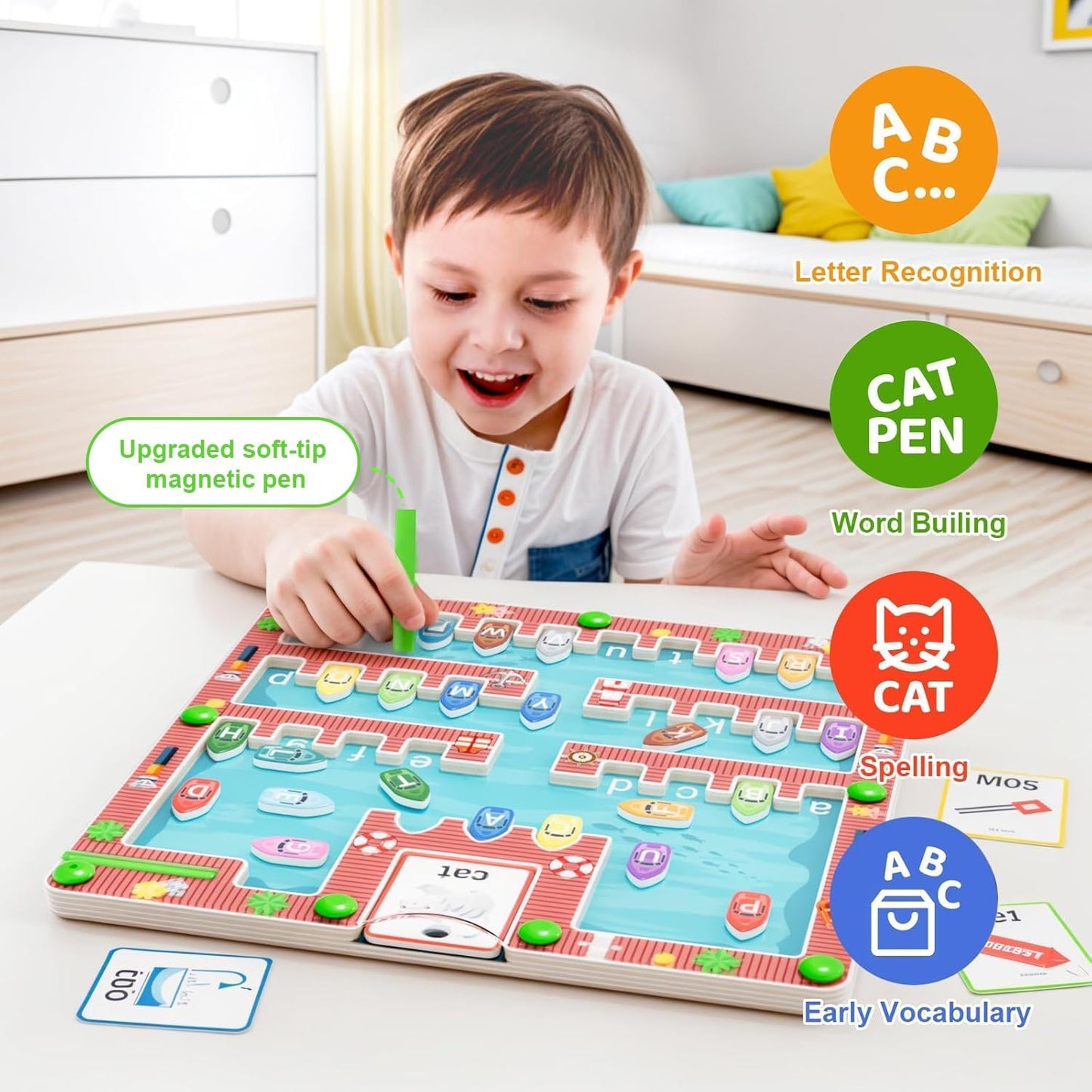 zhiwuzhu Magnetic Alphabet Maze,Montessori Toys,Alphabet Puzzle Toddler Toys for Ages 2-4,Sensory Toys Fine Motor Skills,Birthday Gifts for Kids