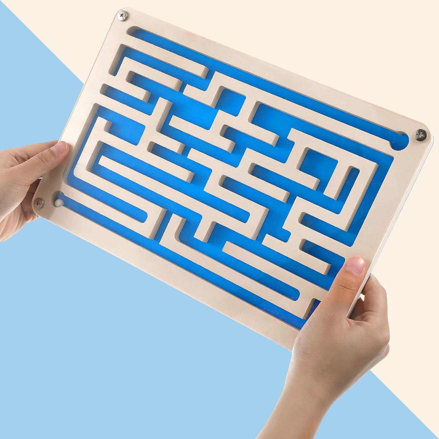 Sintuff 2 Pcs Wooden Maze Circuit Game, Dementia Activities for Seniors Elderly Alzheimers Products Maze Gifts for Alzheimer's Patients, Improving Skills and Coordination, Easy to Hard Levels