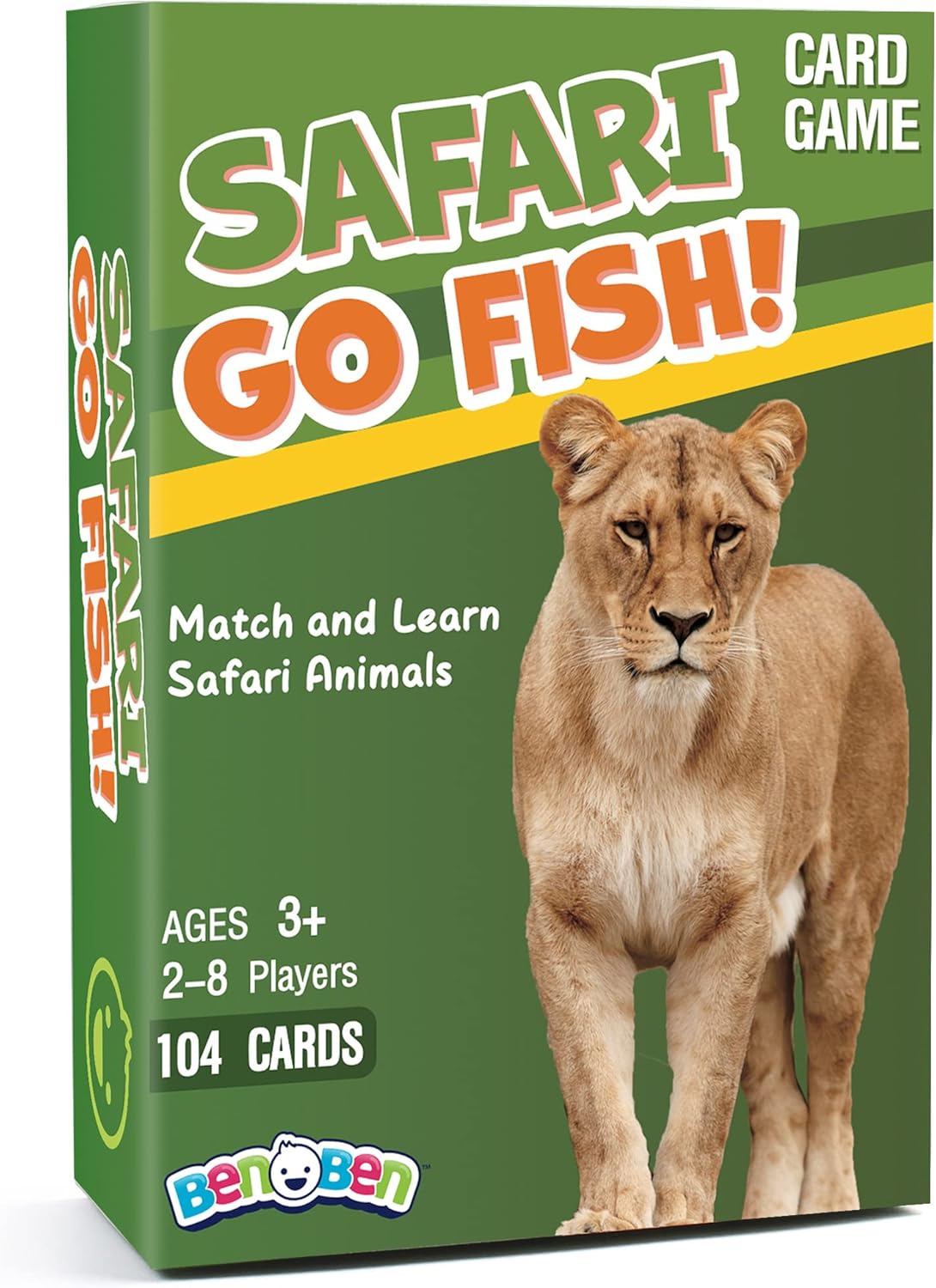 BenBen Go Fish Card Game for Kids, 104 Cards, Ocean Theme Memory Matching Game, Sea Animals Learning Playing Cards, Picture Cards with Real Photos, Fun Facts, 2-8 Players