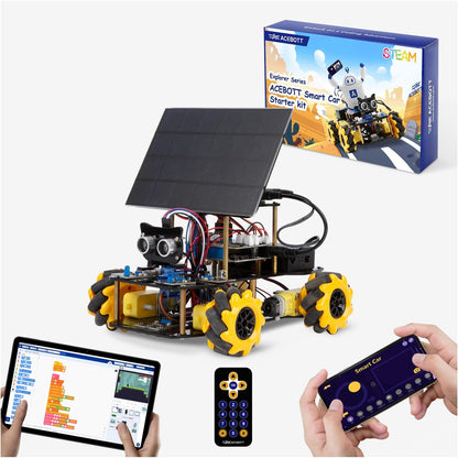ACEBOTT Robot Kit, Robotics for Kids Ages 8-12 12-16, STEM Toys for Boys with Remote & App Control, Arduino & Scratch Compatible, Science Kits for Kids Age 8-12 12-16, for Boys & Girls(Yellow)