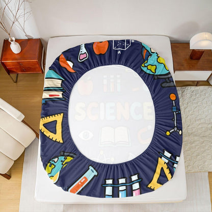 Erosebridal Chemistry Lab Fitted Sheet Twin Size Chemical Equation Bed Sheets for Boys Girls Chemical Elements Science Theme Bed Set Teens Kids Science Students Bedding Set School Dorm Room Decor