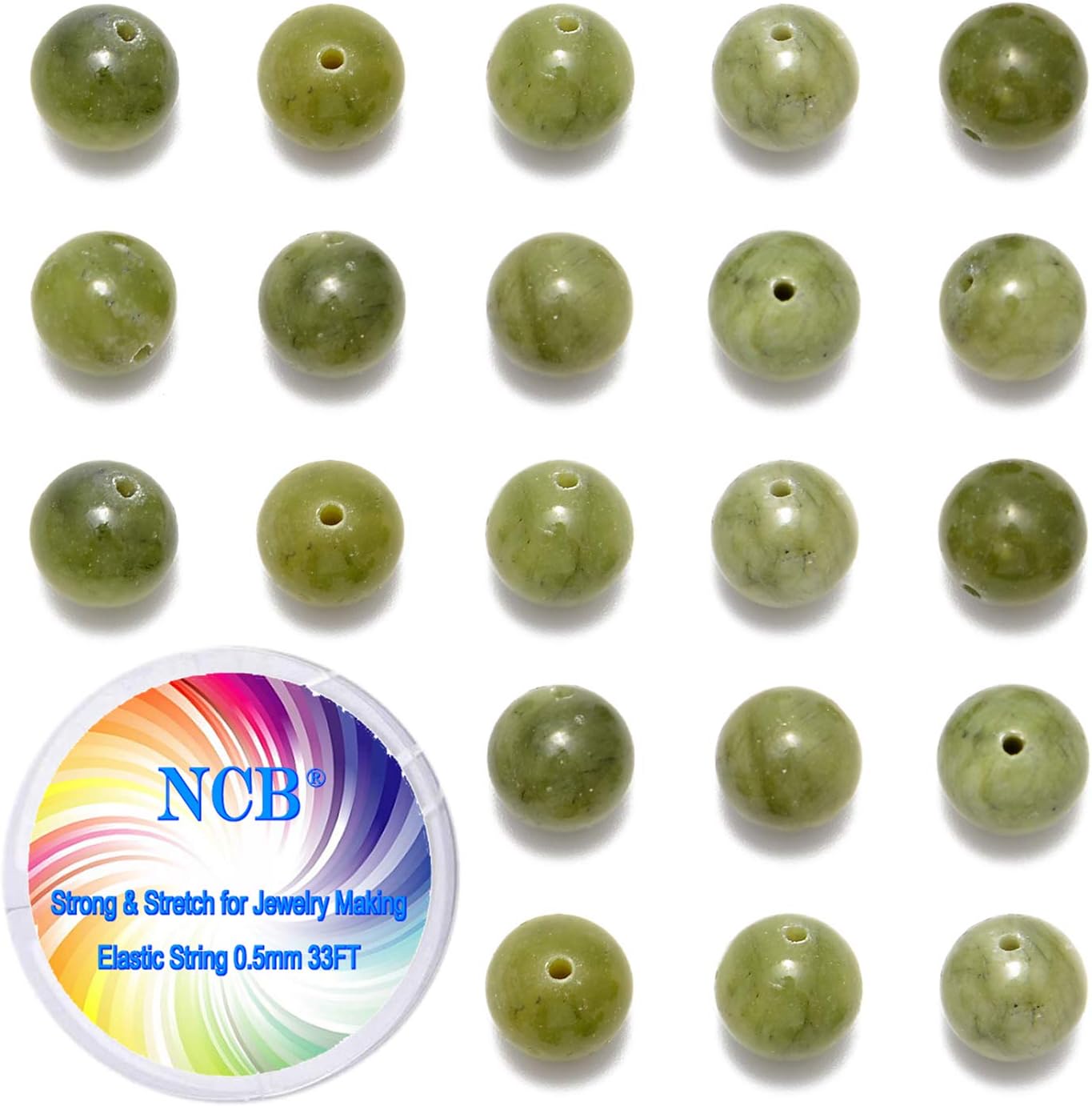 NCB 100pcs Original Natural Stone Beads Gemstone Round Loose Beads 6mm 8mm 10mm (Blue Aventurine, 6mm 100Beads) - Colors B