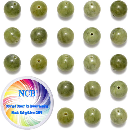NCB 100pcs Original Natural Stone Beads Gemstone Round Loose Beads 6mm 8mm 10mm (Blue Aventurine, 6mm 100Beads) - Colors B