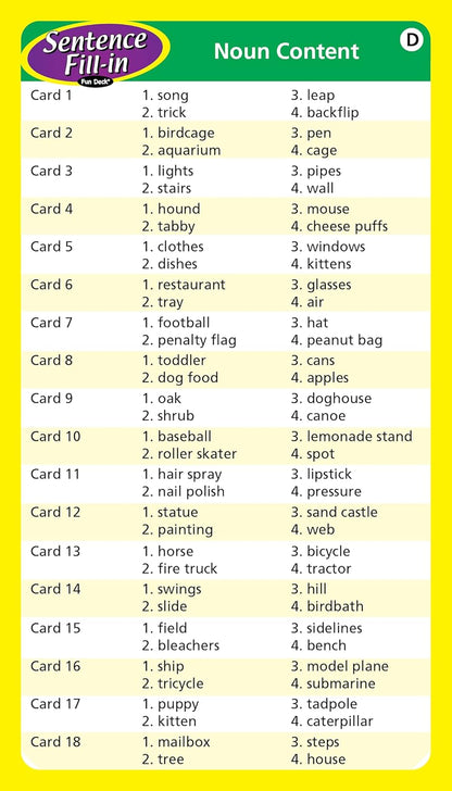 Super Duper Publications | Sentence Fill-in Fun Deck Flash Cards | Educational Learning Resource for Children