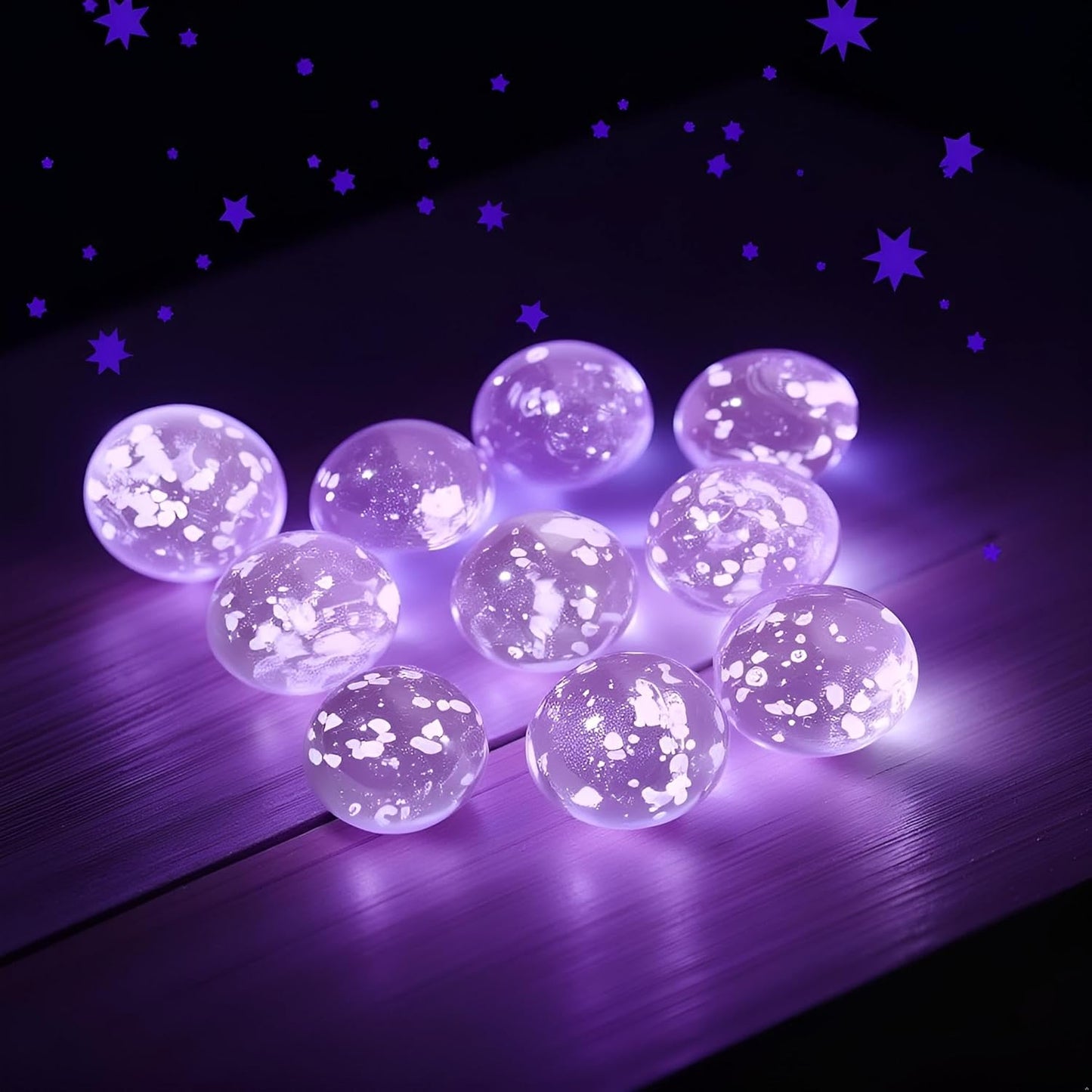 10Pcs Glass Marbles Glow in The Dark Multi-Color Luminous Marbles Marble Games and DIY Home Decoration Marble Runs Learning and Education (0.47 inch) (Green)