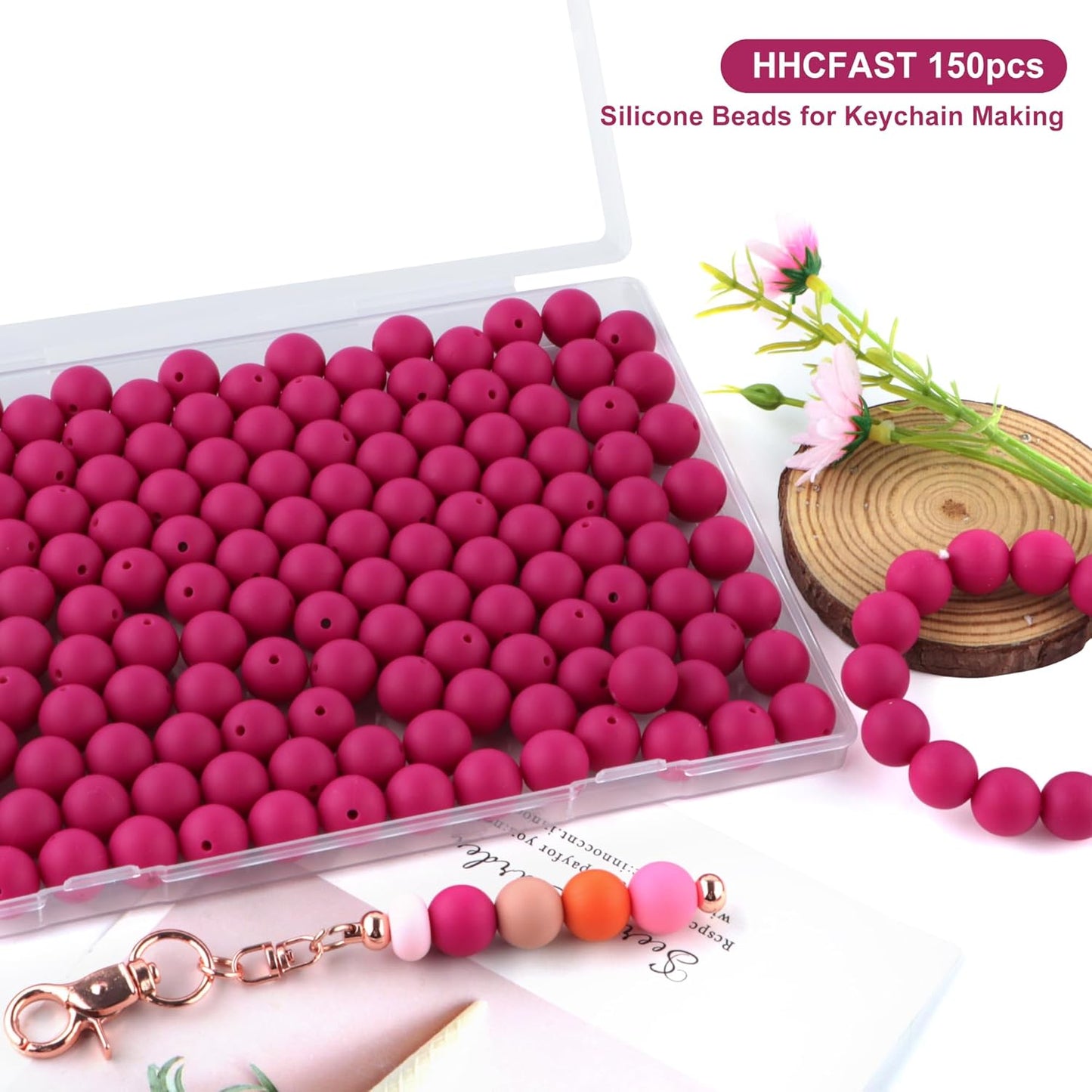 65Pcs 19mm Silicone Beads for Keychain Making Bracelet Necklace, Bulk Round Silicone Beads for Pens（Christmas Green） - Colors A