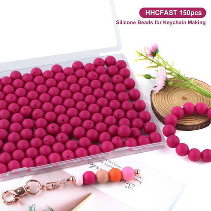 65Pcs 19mm Silicone Beads for Keychain Making Bracelet Necklace, Bulk Round Silicone Beads for Pens（Christmas Green） - Colors A
