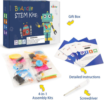 BeAndge STEM Kits, Kids Arts and Crafts for Girls 8-12 8-10, stem Toys for Ages 8-13, Engineering Science Kits for Kids, STEAM Gifts for 6 7 8 9 10 12 Year Old Girls, Electronic Building Boys 6-8