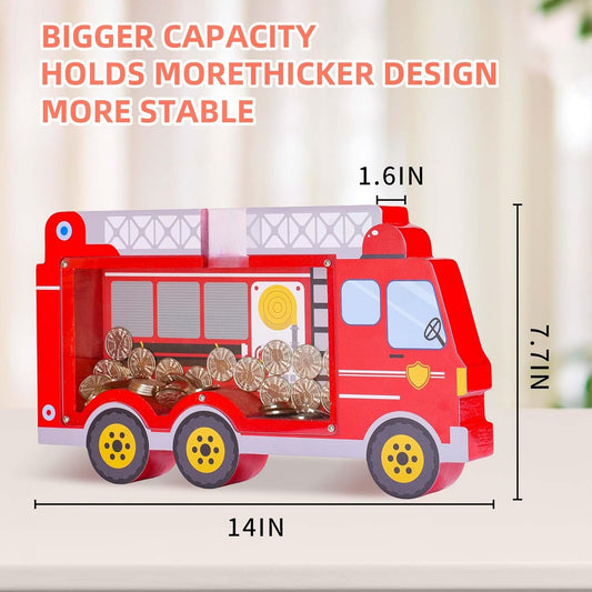 Wooden Globe Piggy Bank for Boys Kids Girls Clear Real Money Coin Bank Toy Toddler Birthday