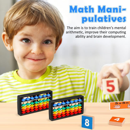 DOITOOL 2pcs Abacus for Kids Math, Mini Abacus 7 Column Soroban, Toddler Math Educational Toy for Preschool Early Development and Mental Arithmetic Training, 4.65x2.36 inches, Plastic
