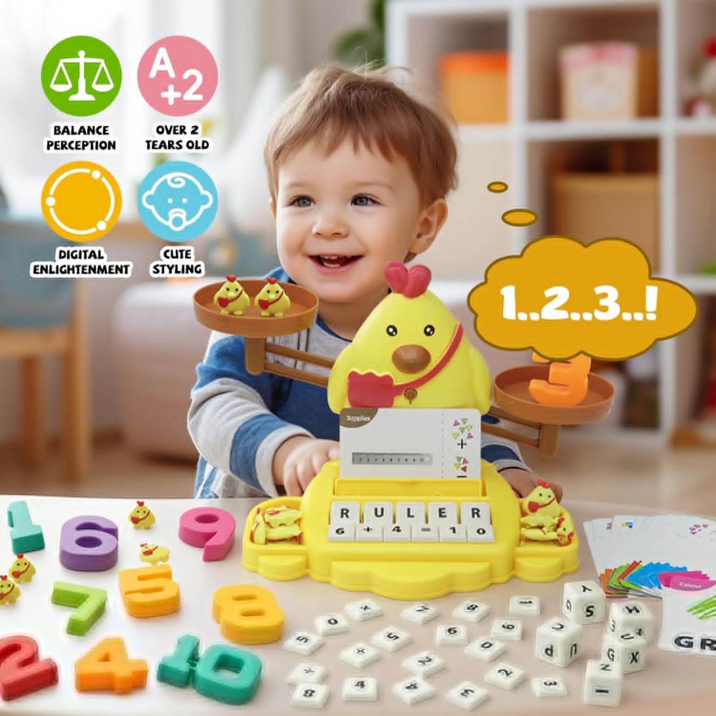 Snugzy Dinosaur Balance Counting Toys Math Game Montessori Toys Learning Games for Kids Educational Toy Gifts for Boys Girls Age 5-7