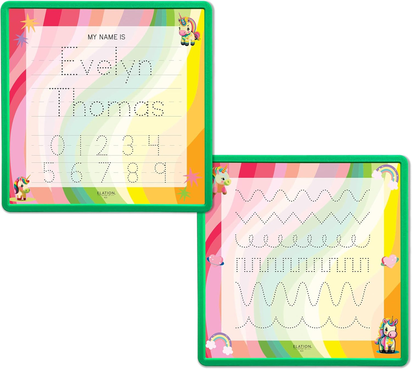 Kid's Name Tracing Board | Dry Erase Letter Tracing | Reusable Name Alphabet Tracing| Number Tracing | Personalized | Baby Unicorn Theme