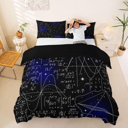 Erosebridal Chemistry Lab Bedding Set Twin Size Chemical Equation Duvet Cover for Boys Girls Chemical Elements Science Theme Comforter Cover Teens Kids Science Students Bedding School Dorm Room Decor