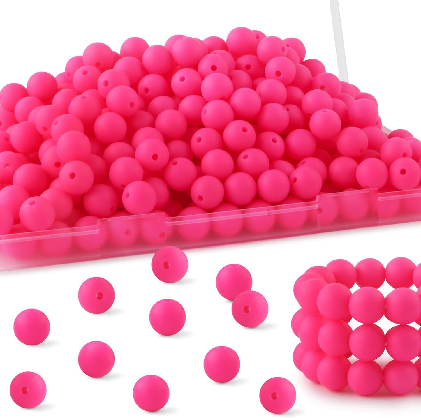 65Pcs 19mm Silicone Beads for Keychain Making Bracelet Necklace, Bulk Round Silicone Beads for Pens（Christmas Green） - Colors B