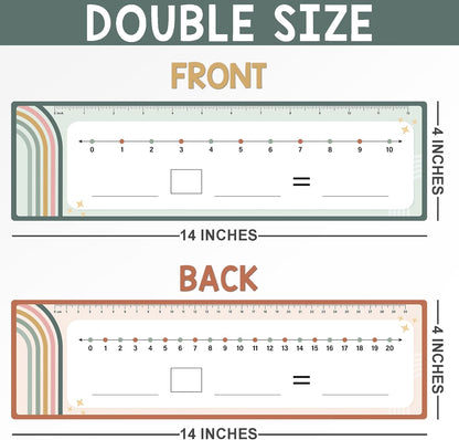 26 Pack Boho Number Line Dry Erase Boards Cards, 14"x4", Double-Sided, 0-10 on One Side & 0-20 on Other Side, Math Manipulatives for Student, Education Classroom Must Haves