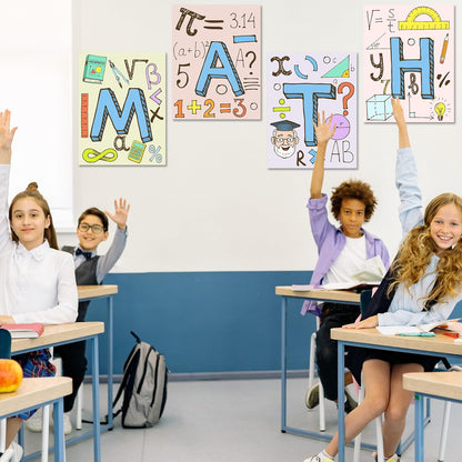 AUNMER Math Posters-Educational Math Posters for Elementary,Middle & High School, Teacher Must Haves for Classroom Decor & Bulletin Board Sets,Boho Classroom Decor (8x10 inch)
