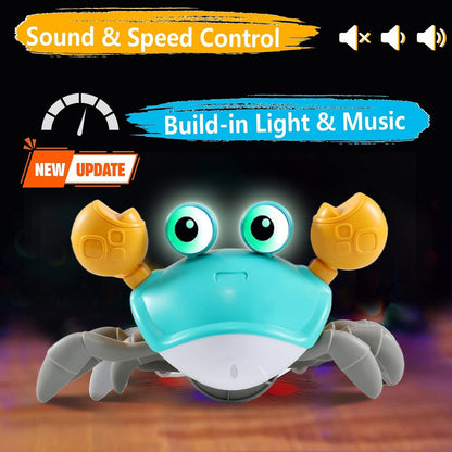 Crawling Crab Gear Set Toy - Tummy Time Musical Crab Toys Stacking & Building Blocks Educational STEM Game for Toddlers & Kids 3-5, 1 2 3 Yr Old Birthday Gift Christmas Stuff for 0-36 Month Boys Girls