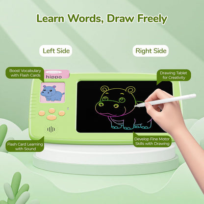 Talking Flash Cards for Toddlers: 2-in-1 LCD Writing Tablet with 510 Sight Words, Montessori Language Learning, Autism & Speech Therapy Toys for Children Ages 1-6, Blue