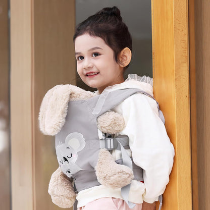 GAGAKU Doll Carrier for Kids, Toy Baby Doll Carrier, Reborn Dolls Carrier Toy Baby Sling with Adjustable Straps, Baby Doll Accessories - Green - Camellia
