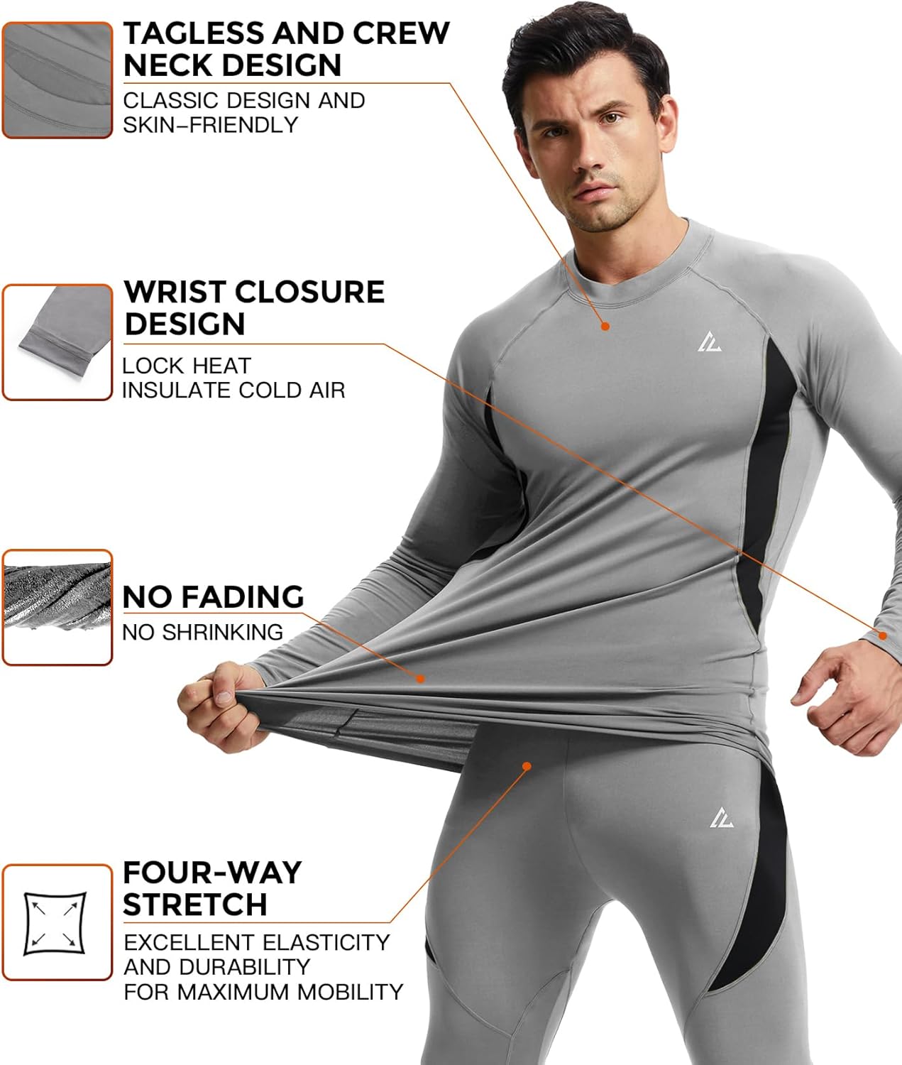 CL convallaria Thermal Underwear Long Johns Set Mens Winter Gift Hunting Gear Sport Base Layer Bottom Top - Colors B