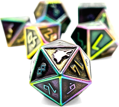 Norse Foundry Set of 7 Banshee Wail Norse Series Full Metal Polyhedral Dice RPG Math Games DND Pathfinder