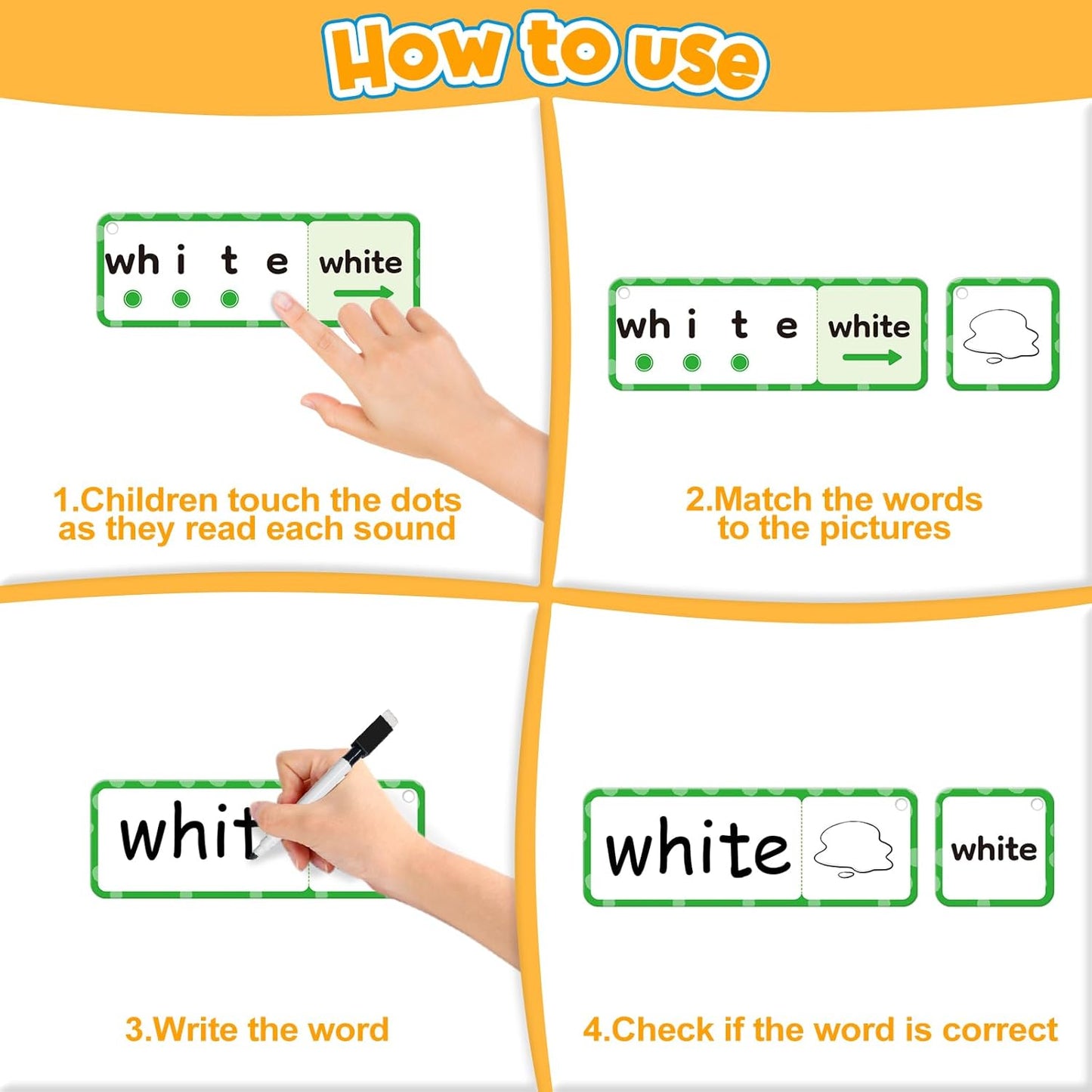 Blends & Digraphs Cards,Phonics Games,Learn to Read,Speech Therapy Toys for Toddlers Kids,Sight Word Games Spelling Reading Learning,Kindergarten Preschool Learning Activities,Educational Toy