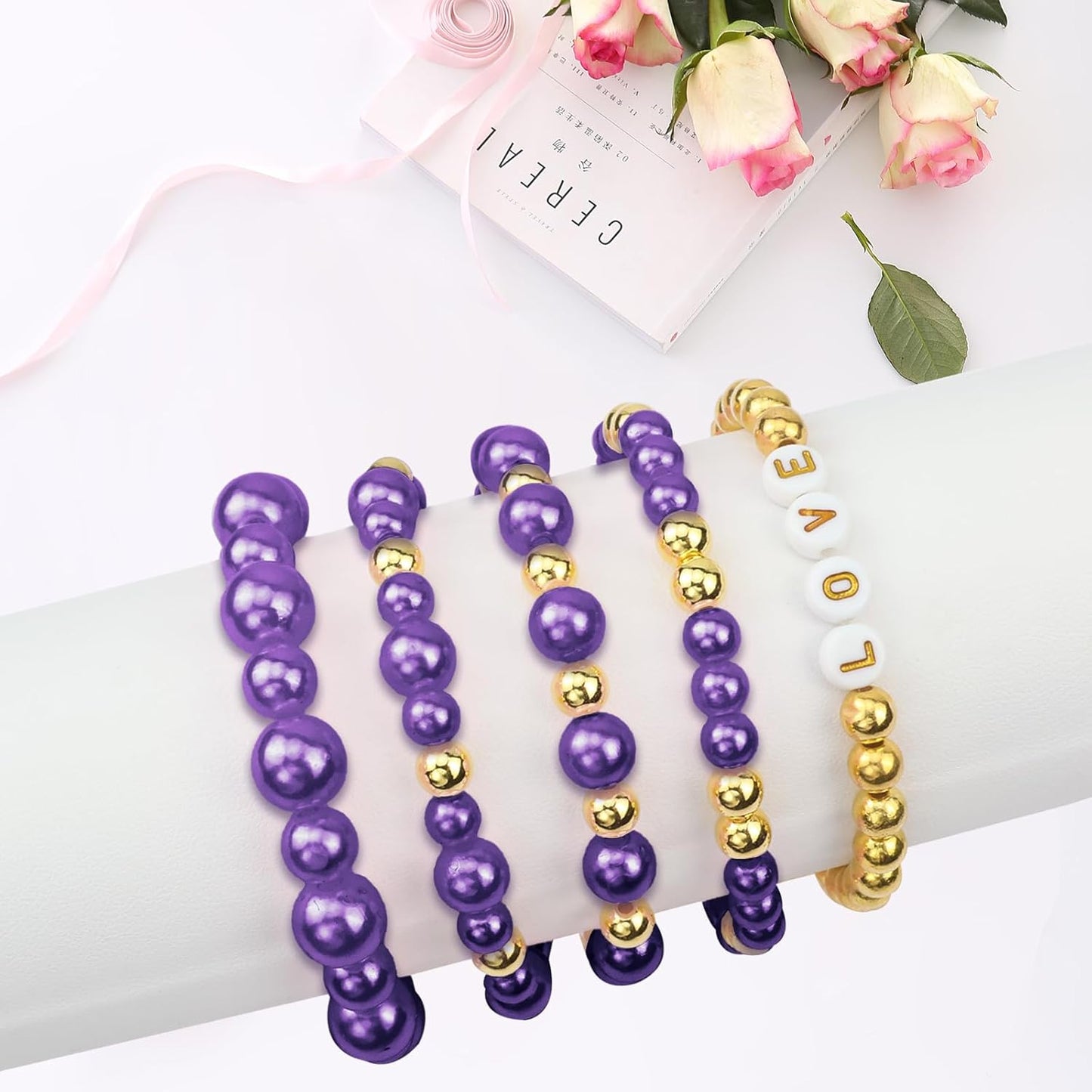Hpebl 2136PCS Beads for Bracelets Pearl Bracelet Making Kit Friendship Bracelet Kits Bracelet Bead Kits Small Pearl Bead and Gold Beads Beading Kit for Bracelets Jewelry Making Kit