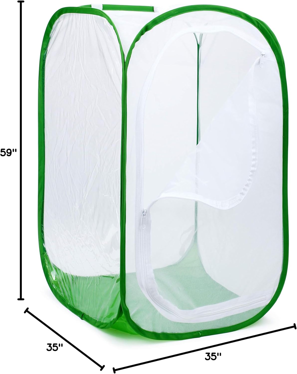 4 Feet Extra Large Monarch Butterfly Habitat, Giant Collapsible Insect Mesh Cage Terrarium Pop-up (White + Green, 28 x 28 x 48 Inches)