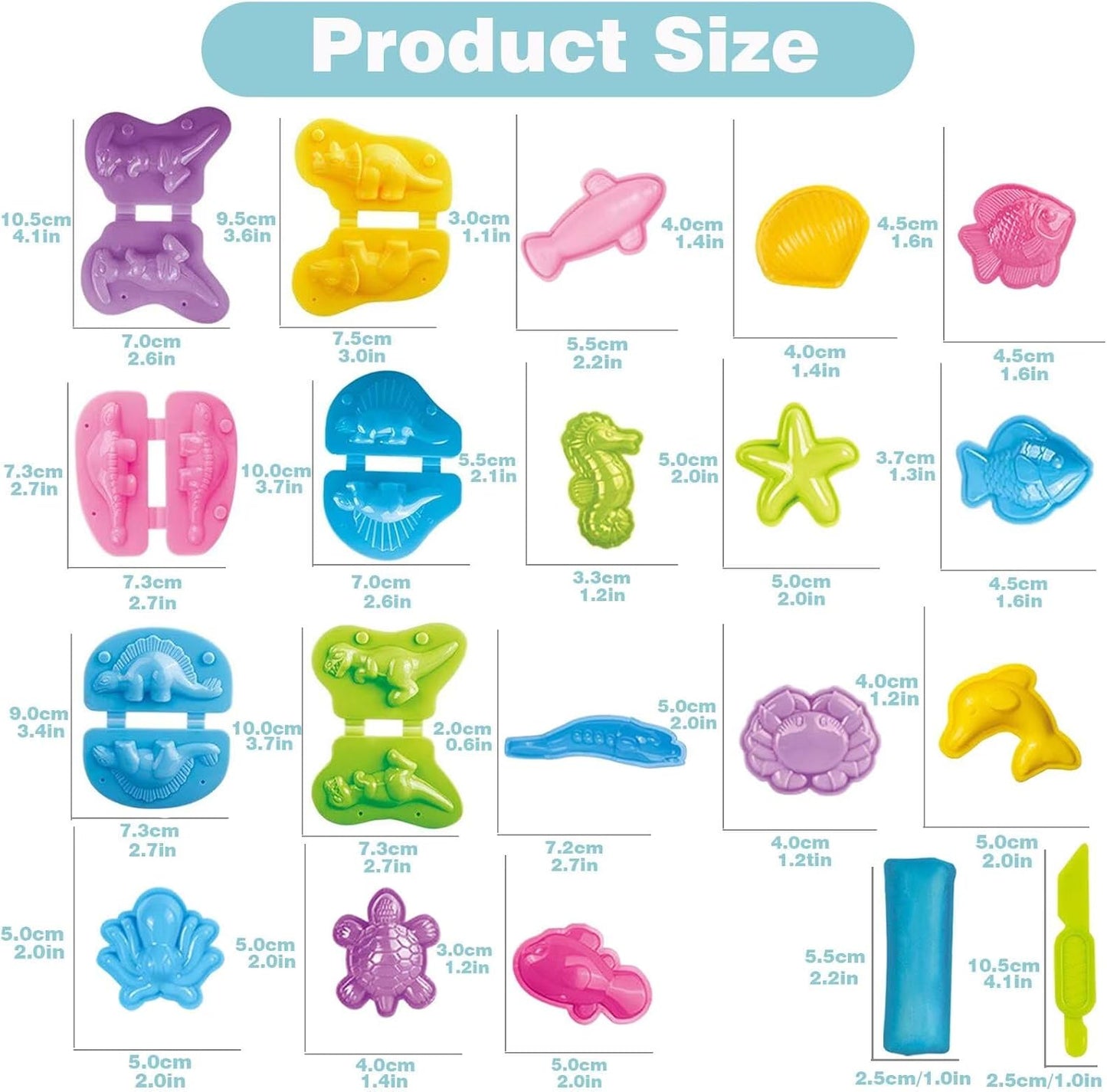 Unleash Creativity with 6 Unique Dino Molds Dough Toys Dough Accessories Set.Ideal as a Gift for Kids Aged 3-4-8 Years