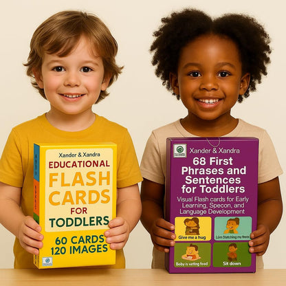 68 First Phrases and Sentences for Toddlers – Durable, Waterproof & Double-Sided Visual Flashcards for Early Learning, Speech & Language Development