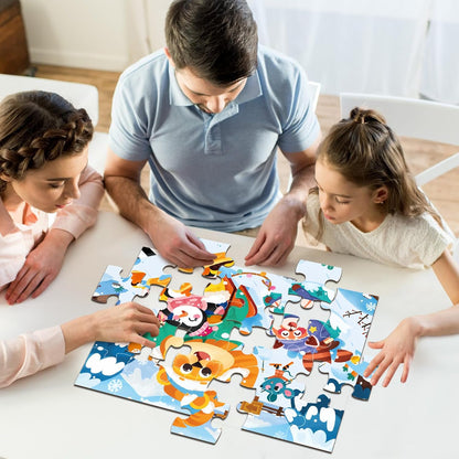 Jumbo Floor Puzzle for Kids, Large Jigsaw Puzzles 24 Piece for Kids Ages 3-5,Preschool Learning & Education Toys, Gifts for 4-8 Year Old Boys and Girls (Jungle Animals)
