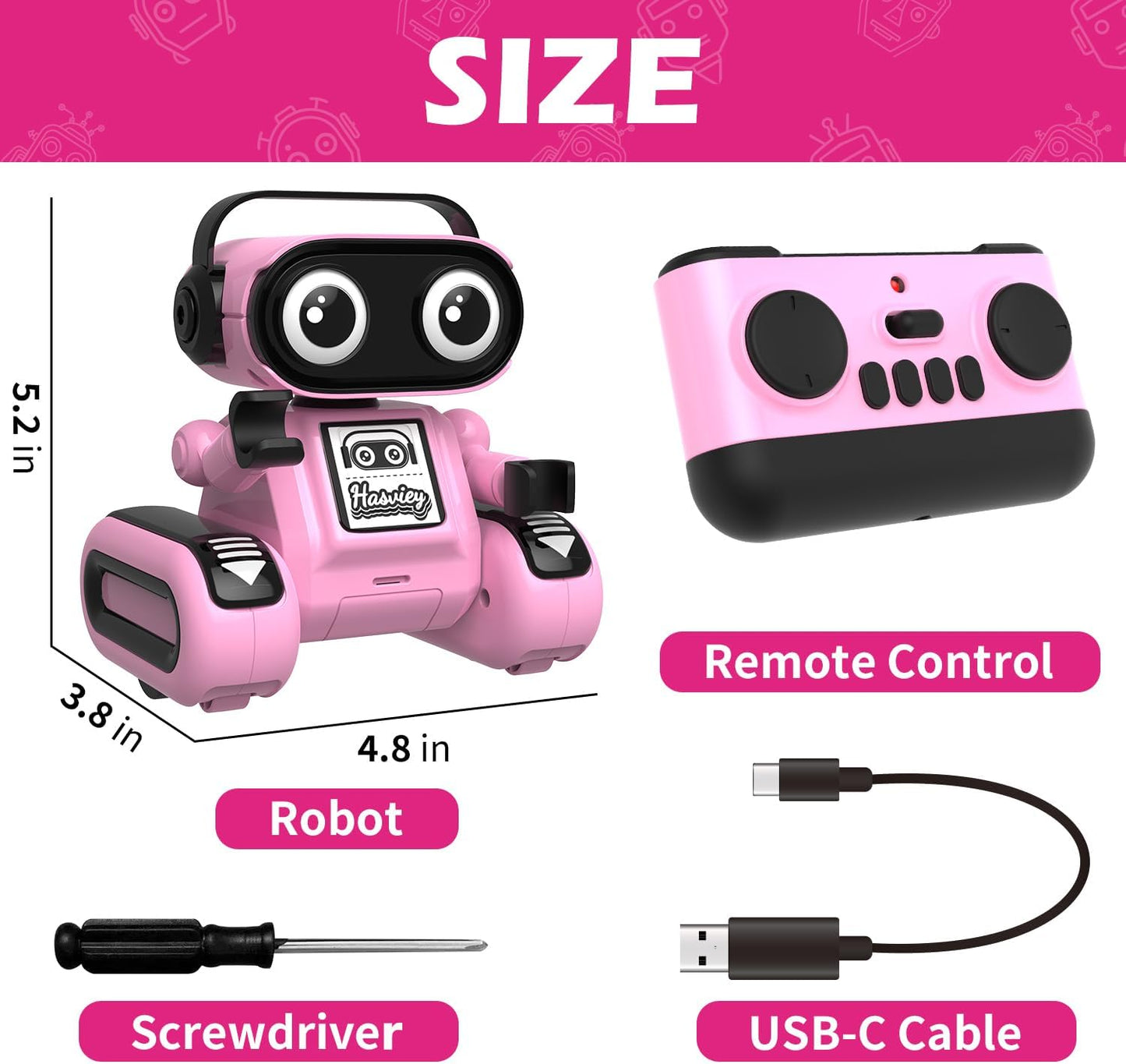 Robot Toys for Boys, Rechargeable Remote-Controlled Robot for Kids 6-8, RC Robots with Auto-Demo, Record, Repeat, Dance Moves, Music, Flexible Head & Arms, Gift Ideas for Birthday Xmas - Blue