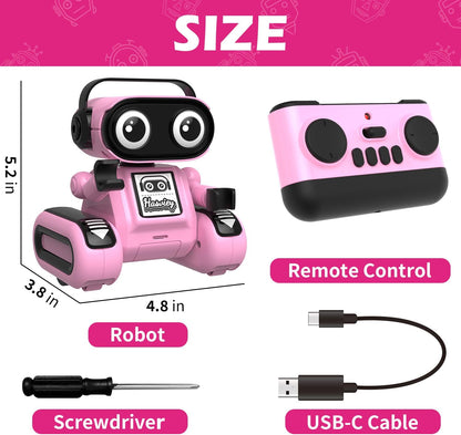 Robot Toys for Boys, Rechargeable Remote-Controlled Robot for Kids 6-8, RC Robots with Auto-Demo, Record, Repeat, Dance Moves, Music, Flexible Head & Arms, Gift Ideas for Birthday Xmas - Blue