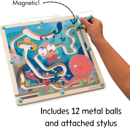 Janod Bee Hive Magnetic Wooden Maze Game - Ages 2+ - J05310