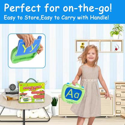Preschool Sensory Learning Activities for Kids: Reusable Letters & Numbers Tracing Pad for Kids Ages 3-5 - ABC Handwriting Practice Sensory Toys for Preschool Kindergarten Toddlers 3 4 5 Years Old