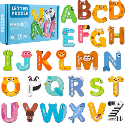 Thboxes 26 A-Z Objects Fridge Magnets for Toddlers,Large Size Colorful Refrigerator Magnets Magnetic Toys Cute Kids Learning Toys Preschool Educational Gifts for Kids Toddlers 3-5