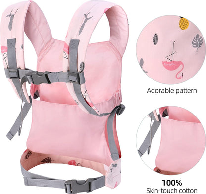 Miracle Baby Doll Carrier for Kids, Front and Back Baby Doll Accessories Backpack Kid Toddlers Play Toy Baby Carriers with Adjustable Straps for Little Girls