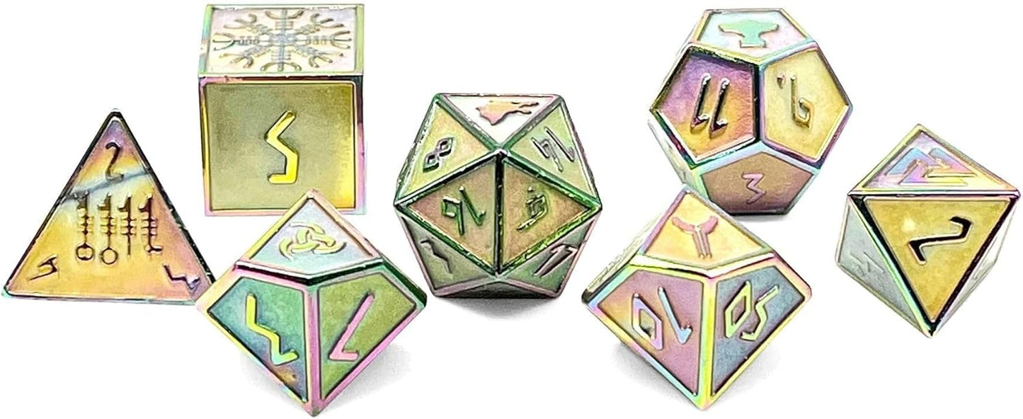 Norse Foundry Set of 7 Banshee Wail Norse Series Full Metal Polyhedral Dice RPG Math Games DND Pathfinder