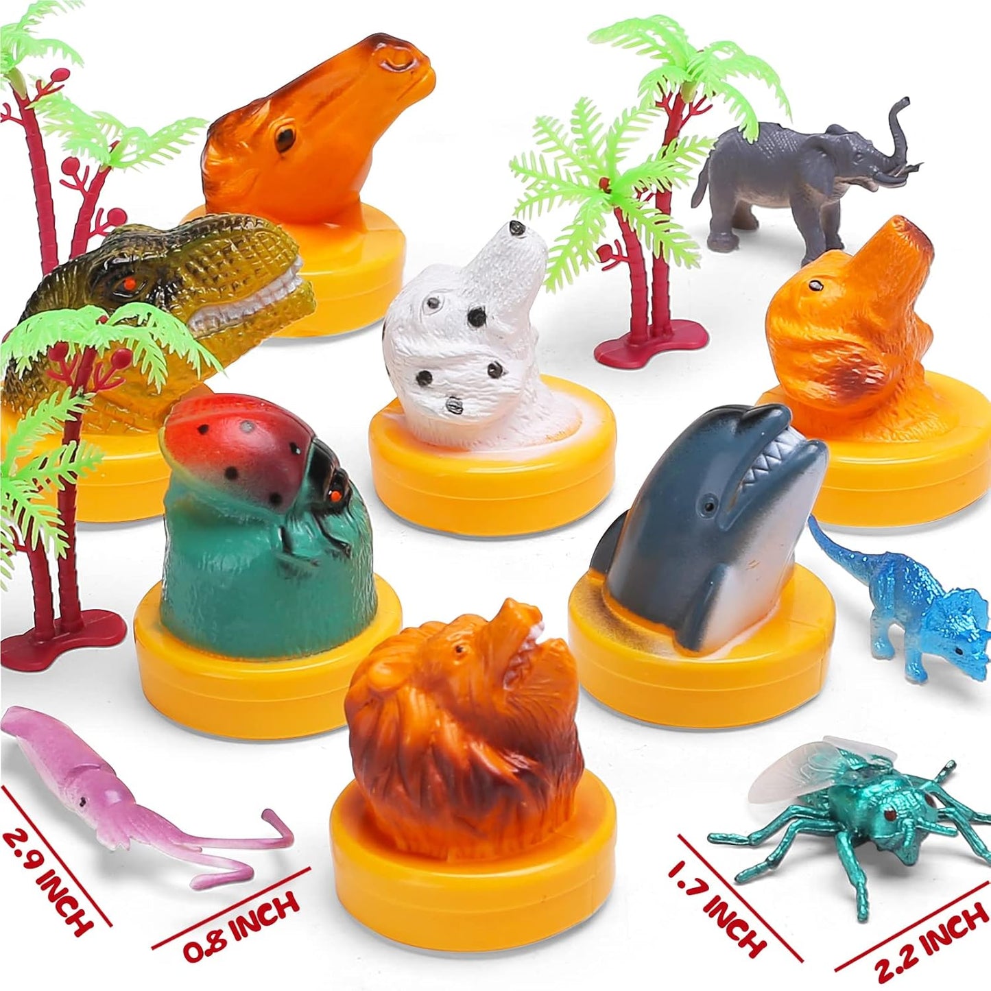 KarberDark 95 Pcs Small Animal Toys, Assorted Mini Ocean, Zoo, Farm, Dinosaur, Insect, Dog and Horse Figure, Little Plastic Animals Figurine for Easter, Sensory Bin Stuffers, Birthday Gifts,Kid 3-5