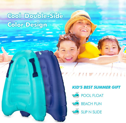 Inflatable Boogy Boards for Beach Travel Toys, 30” Cavas Slip Slide Water Park Body Surfing Board with Handles, Summer Fun Water Pool Game Toys for Kids 4,8,12 Ages
