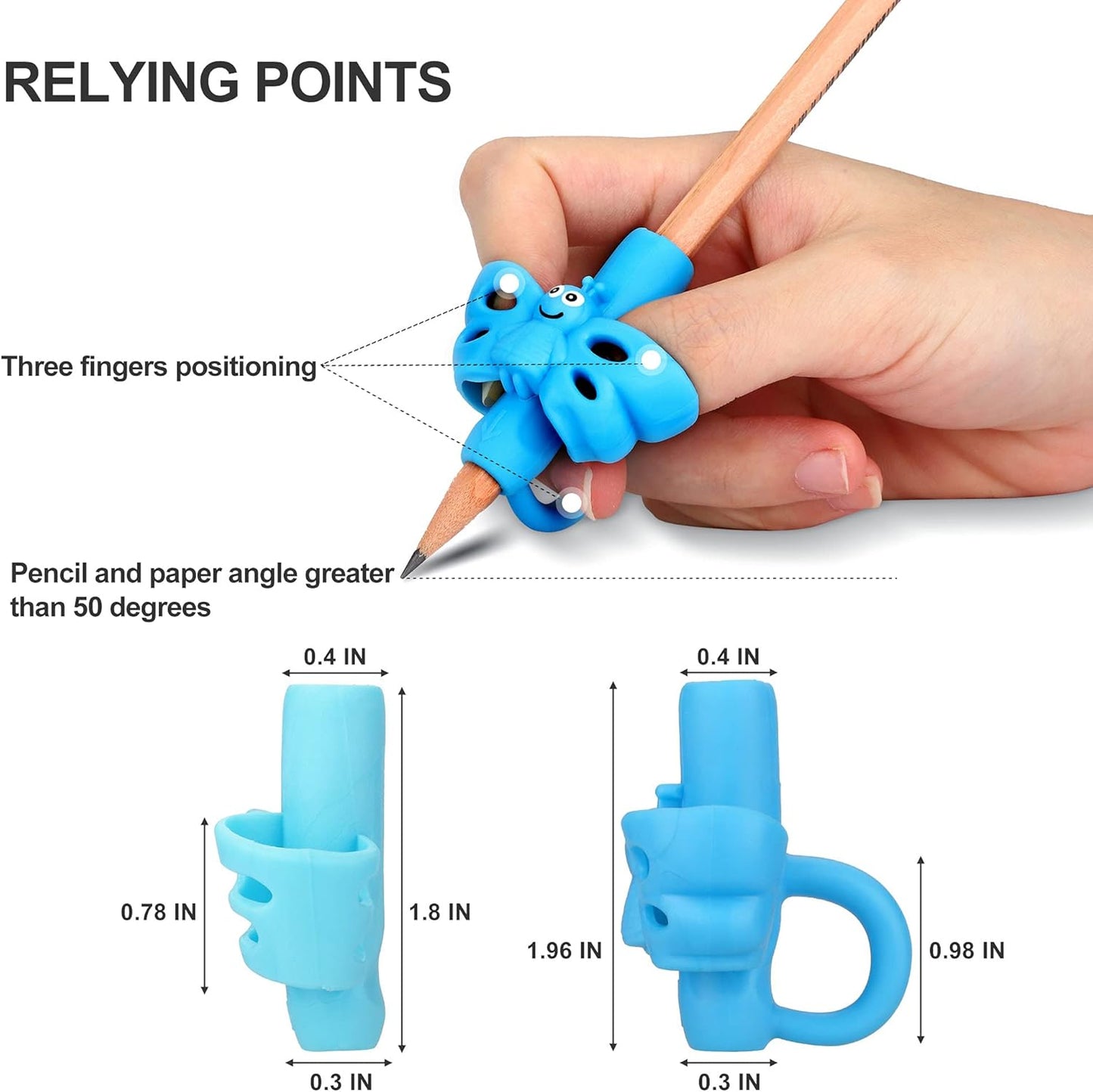 KOABBIT Pencil gripper kids/toddler handwriting aid tools for beginners,Pencil Holder for preschooler 2-4 Years learning to Write for Children's Training Pen Holding Posture Correction Tools(3 PACK)