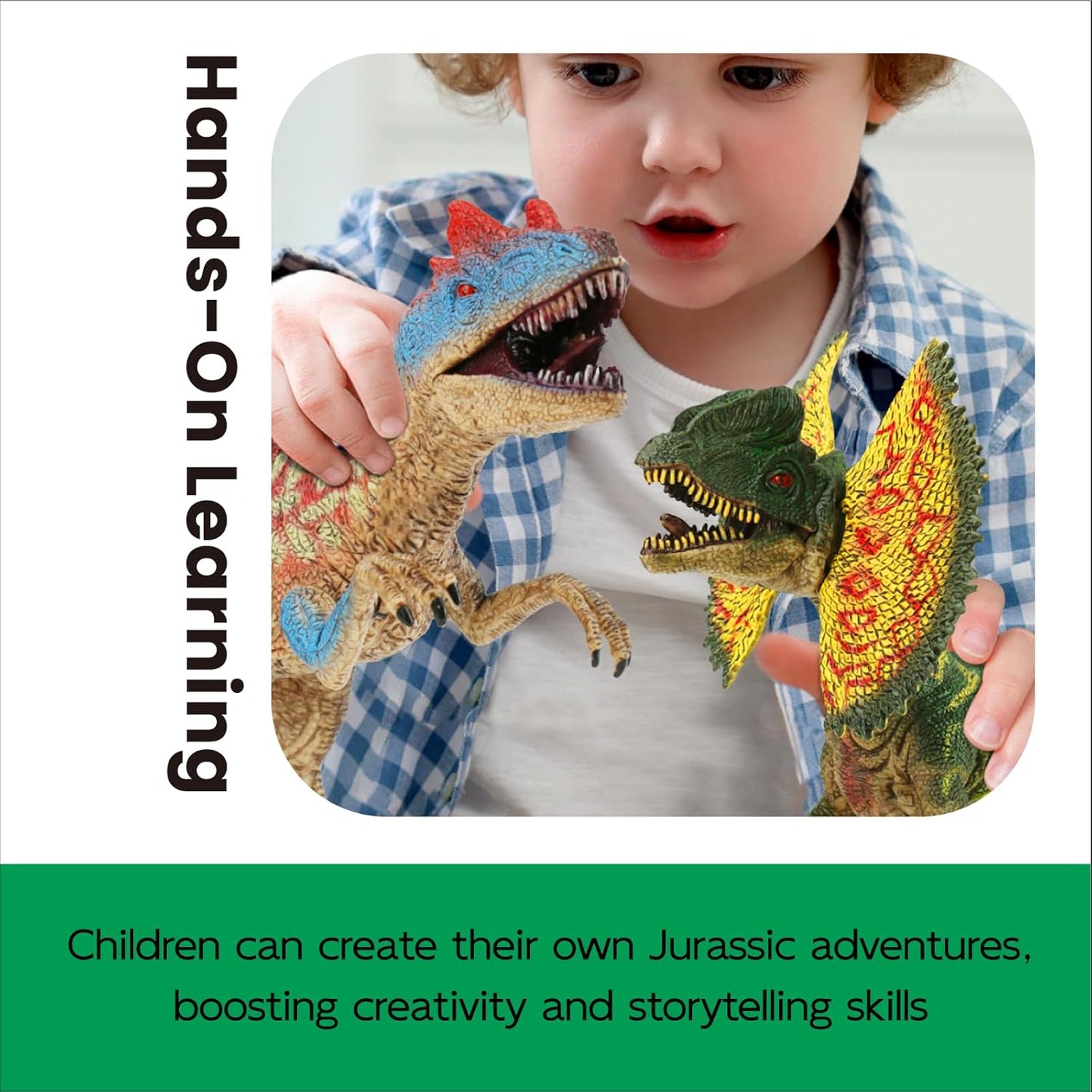 Zippytots 4 PCS Large Dinosaur Toys for Kids 3-5 Realistic Dinosaur Figures with Movable Parts & Learning Cards- Big Dino Toys for Kids 5-7 Ideal Gift for Toddlers Boys Girls Ages 3+