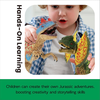 Zippytots 4 PCS Large Dinosaur Toys for Kids 3-5 Realistic Dinosaur Figures with Movable Parts & Learning Cards- Big Dino Toys for Kids 5-7 Ideal Gift for Toddlers Boys Girls Ages 3+